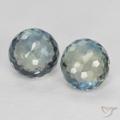 0.74ct Natural Greenish Blue Sapphire, Round Cut, 3.92 mm