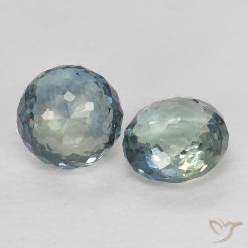 0.74ct Natural Greenish Blue Sapphire, Round Cut, 3.92 mm