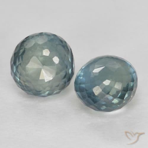 0.86ct Natural Green Blue Sapphire, Round Cut, 3.90 mm
