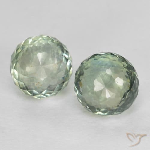 1.06ct Natural Very Light Green Sapphire, Round Cut, 4.12 mm
