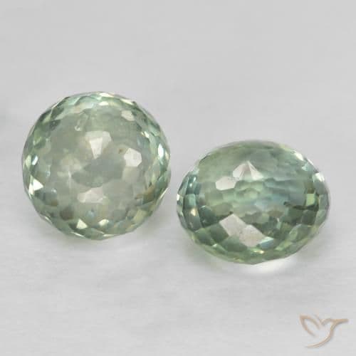 1.06ct Natural Very Light Green Sapphire, Round Cut, 4.12 mm