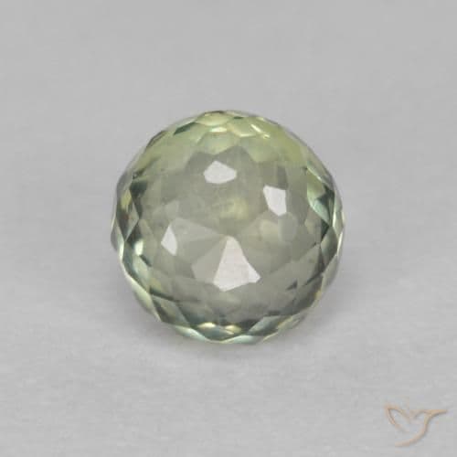 0.56ct Light Forest Green Sapphire, Round Cut, 4.34 mm