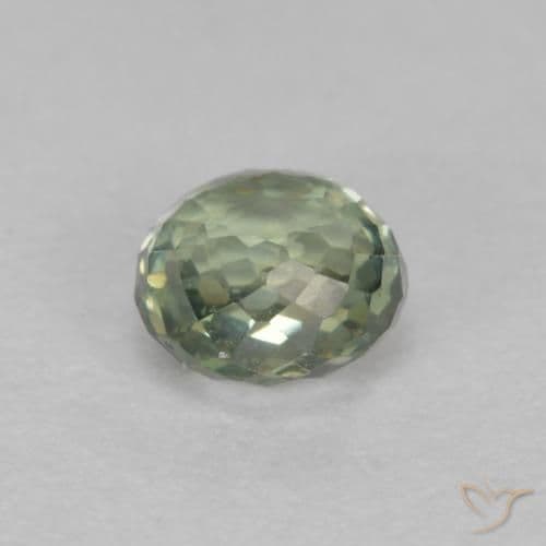 0.56ct Light Forest Green Sapphire, Round Cut, 4.34 mm