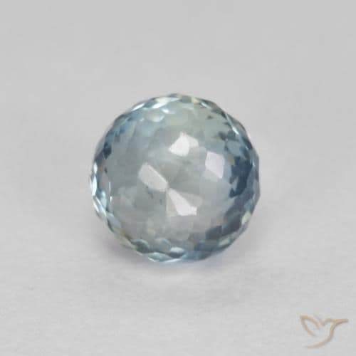 0.86ct Natural Green Blue Sapphire, Round Cut, 3.90 mm