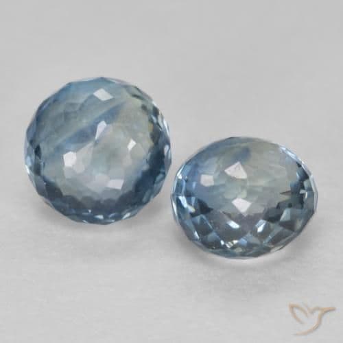 0.86ct Natural Green Blue Sapphire, Round Cut, 3.90 mm