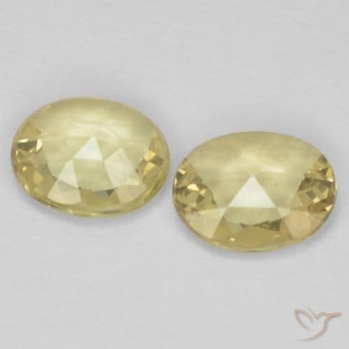1.02ct Natural Light Yellow Sapphire, Oval Cut, 5.9x4.8 mm