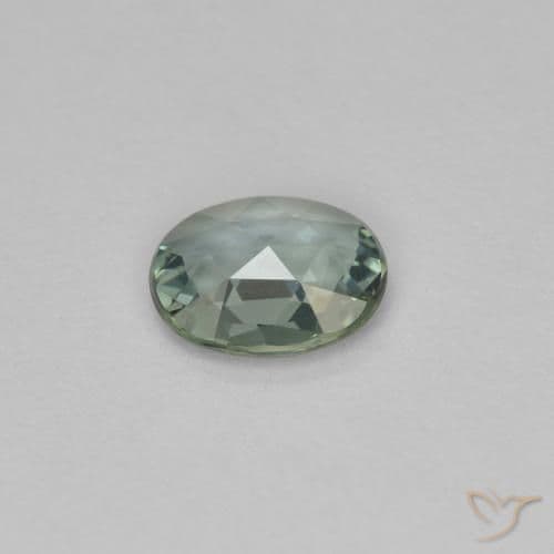 0.59ct Natural Greenish Grey Sapphire, Oval Cut, 6.1x4.9 mm