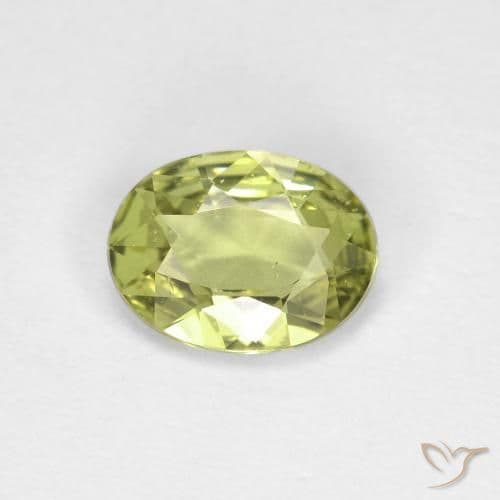 0.79ct Yellowish Green Sapphire, Oval Cut, 6.8x5.1 mm