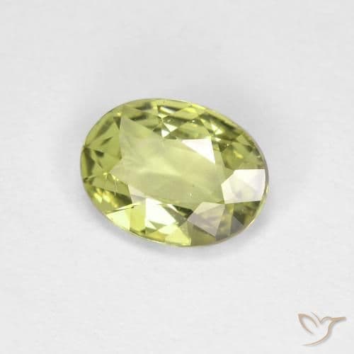 0.79ct Yellowish Green Sapphire, Oval Cut, 6.8x5.1 mm
