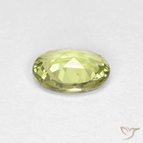 0.79ct Yellowish Green Sapphire, Oval Cut, 6.8x5.1 mm