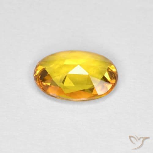 0.69ct Natural Golden Sapphire, Oval Cut, 6.9x5.1 mm