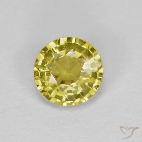 0.42ct Natural Medium Yellow Sapphire, Round Cut, 4.55 mm