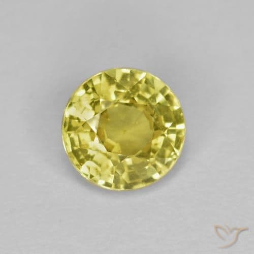 0.44ct Natural Medium Yellow Sapphire, Round Cut, 4.55 mm
