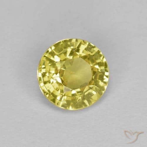 0.44ct Natural Medium Yellow Sapphire, Round Cut, 4.55 mm