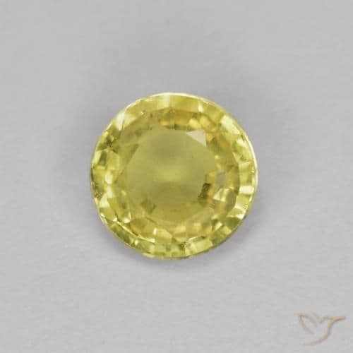 0.39ct Natural Dijon Yellow Sapphire, Round Cut, 4.46 mm