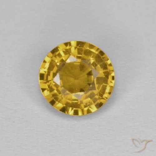 0.52ct Natural Cream Sapphire, Round Cut, 4.44 mm