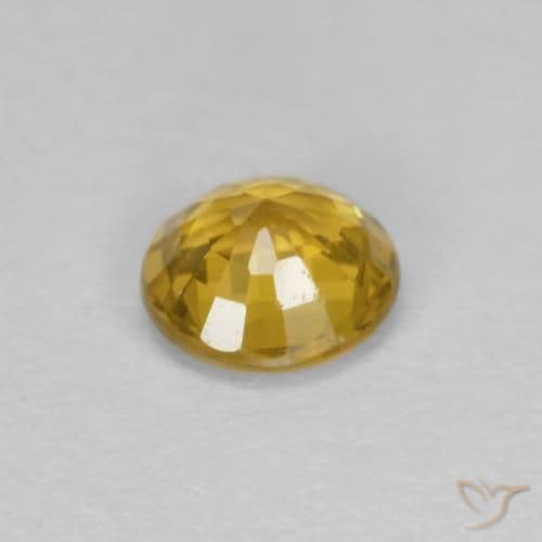 0.42ct Deep Golden Orange Sapphire, Round Cut, 4.51 mm