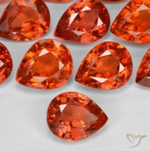 0.43ct Natural Orange Sapphire, Pear Shape, 5.2x4.1 mm