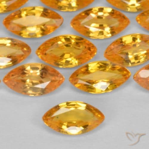 0.19ct Natural Gold Sapphire, Marquise, 4.9x2.5 mm