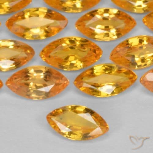 0.19ct Natural Gold Sapphire, Marquise, 4.9x2.5 mm