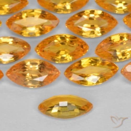 0.19ct Natural Gold Sapphire, Marquise, 4.9x2.5 mm