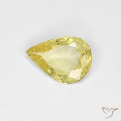 0.45ct Natural Light Yellow Sapphire, Pear Shape, 6.7x4.8 mm