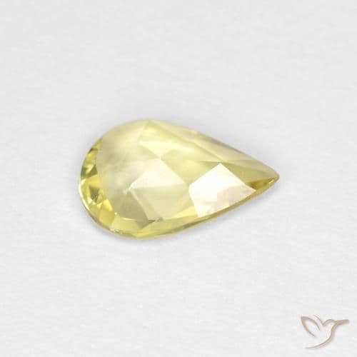 0.45ct Natural Light Yellow Sapphire, Pear Shape, 6.7x4.8 mm