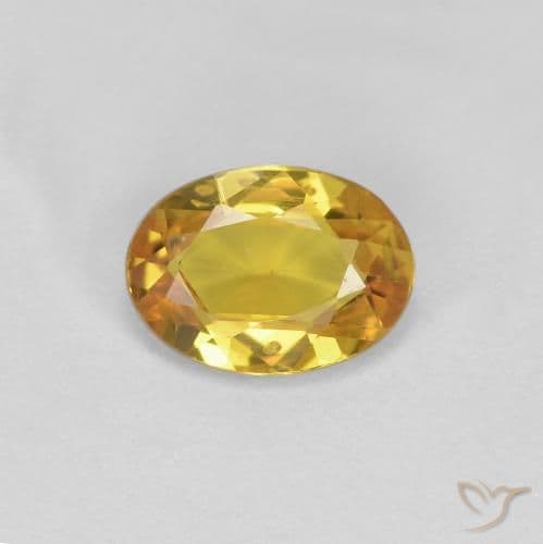 0.62ct Natural Golden Sapphire, Oval Cut, 6.6x4.7 mm