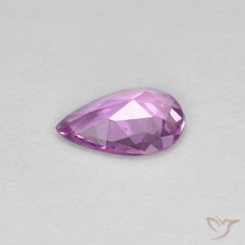0.48ct Medium Purple Sapphire, Pear Shape, 6.6x4.5 mm