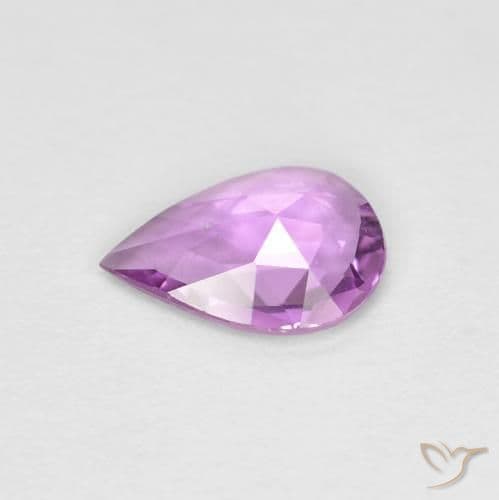 0.53ct Deep Pinkish Purple Sapphire, Pear Shape, 7x5 mm