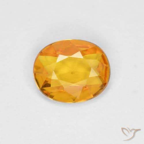 0.58ct Natural Dark Orange-Gold Sapphire, Oval Cut, 6.1x5 mm
