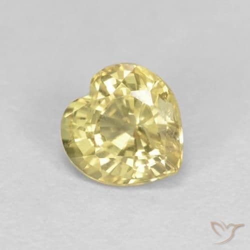 0.38ct Tuscany Yellow Sapphire, Heart Shape, 4.4x4.3 mm