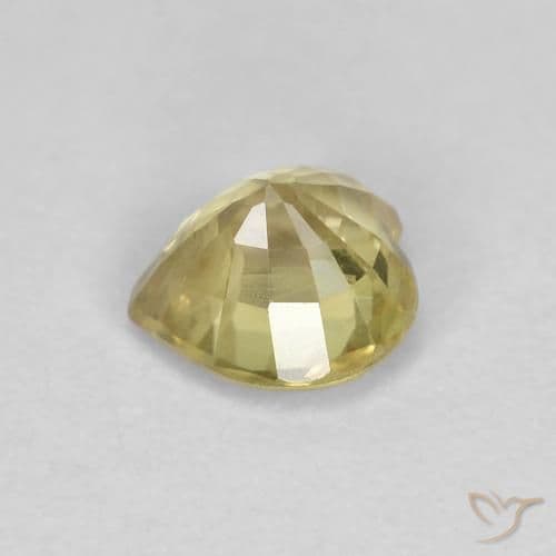 0.53ct Dijon Yellow Sapphire, Heart Shape, 4.7x4.5 mm