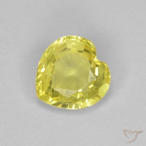 0.73ct Natural Light Gold Sapphire, Heart Shape, 4.6x4.5 mm