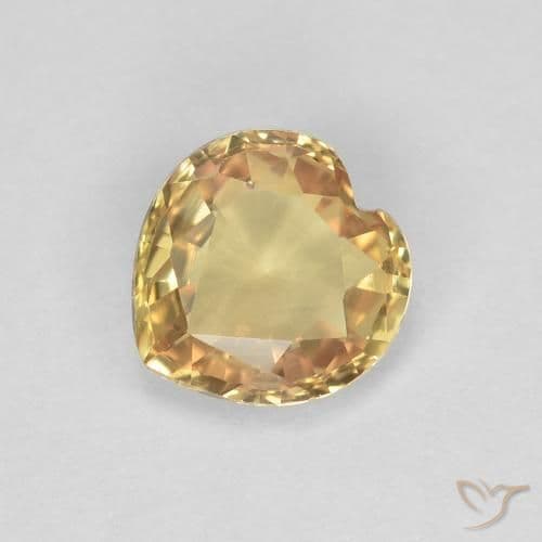 0.71ct Natural Bright Gold Sapphire, Heart Shape, 4.6x4.5 mm