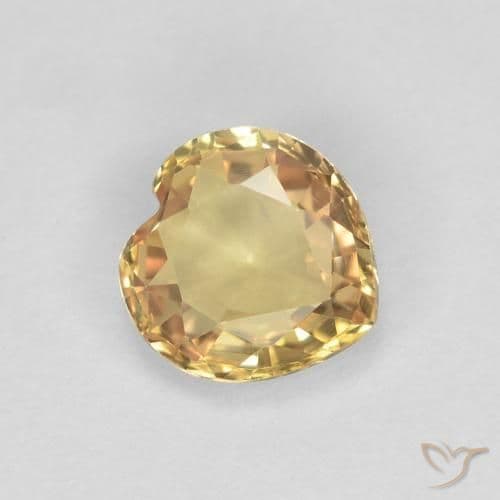 0.43ct Natural Golden Sapphire, Heart Shape, 4.7x4.6 mm