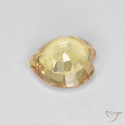 0.43ct Natural Golden Sapphire, Heart Shape, 4.7x4.6 mm