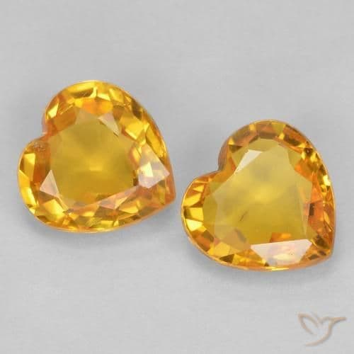 0.71ct Natural Bright Gold Sapphire, Heart Shape, 4.6x4.5 mm