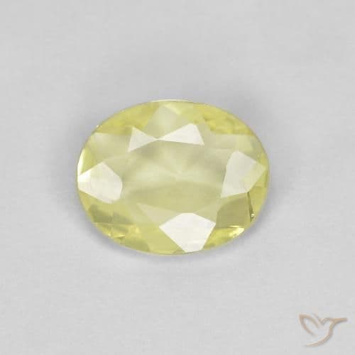 0.53ct Natural Light Yellow Sapphire, Oval Cut, 6.1x4.9 mm