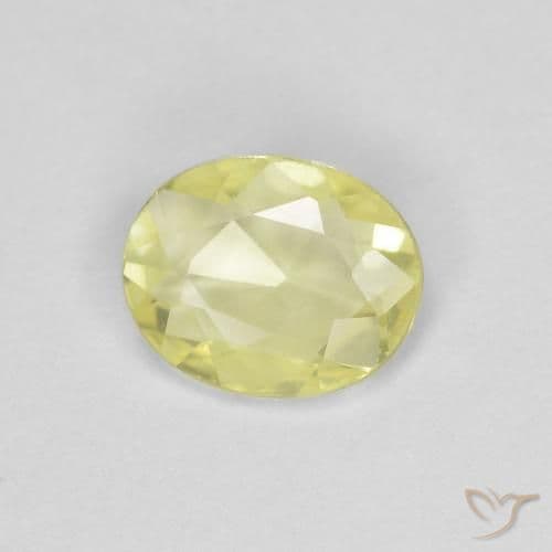 0.53ct Natural Light Yellow Sapphire, Oval Cut, 6.1x4.9 mm