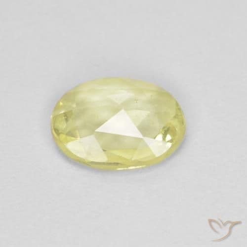 0.53ct Natural Light Yellow Sapphire, Oval Cut, 6.1x4.9 mm