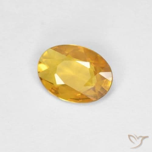 0.34ct Deep Golden Orange Sapphire, Oval Cut, 5.6x4.1 mm