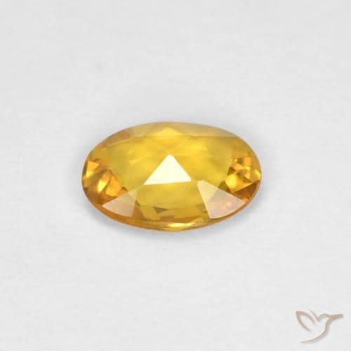 0.34ct Deep Golden Orange Sapphire, Oval Cut, 5.6x4.1 mm