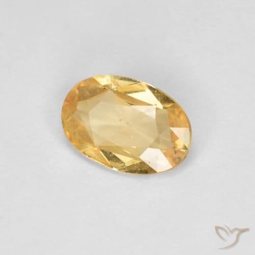 0.41ct Natural Pale Gold Sapphire, Oval Cut, 5.9x4.1 mm