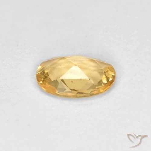 0.41ct Natural Pale Gold Sapphire, Oval Cut, 5.9x4.1 mm