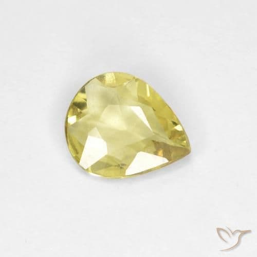 1.37ct Natural Light Yellow Sapphire, Pear Shape, 8.4x5.9 mm