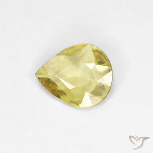 0.39ct Medium Yellow Sapphire, Pear Shape, 5.8x4.8 mm