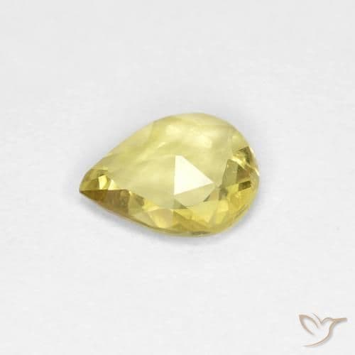 0.39ct Medium Yellow Sapphire, Pear Shape, 5.8x4.8 mm