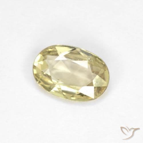 0.48ct Natural Pale Yellow Sapphire, Oval Cut, 6.1x4.1 mm
