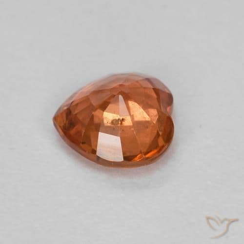 0.43ct Medium Orange Sapphire, Heart Shape, 4.6x4.5 mm